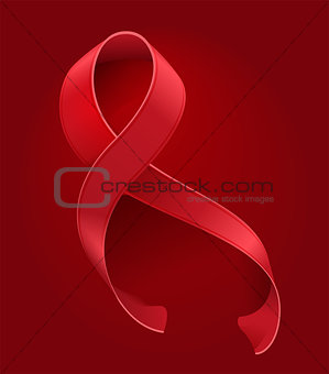 21 May World Day of Remembrance Victims of AIDS. Red ribbon on red background symbol aids memory