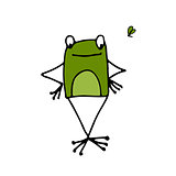 Funny frog, sketch for your design