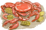 Cajun Seafood Watercolor