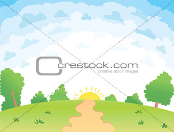 Vector illustration of a beautiful summer landscape
