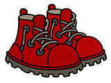 Funny red boots