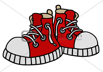 Funny red sneakers