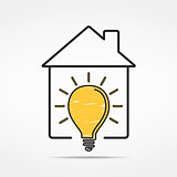 House with Light Bulb