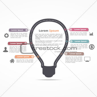 Infographics Template with Light Bulb