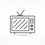 Retro TV Line Icon