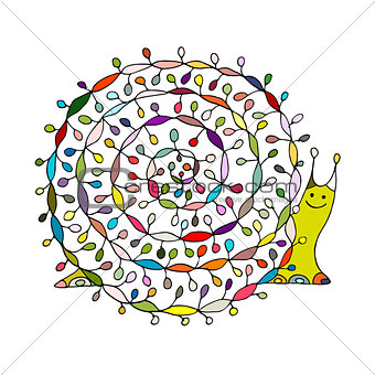 Art snail, ornate zentangle style for your design