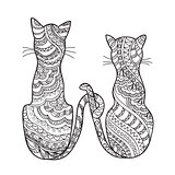 hand drawn decorated cartoon cats