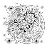 background with doodle tangle flowers and mandalas