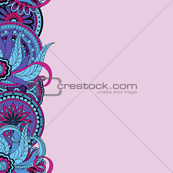 template for card in boho style with mandalas