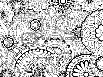 image with doodle mandalas and tangle elements
