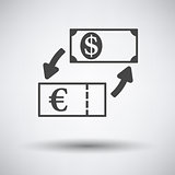 Currency dollar and euro exchange icon