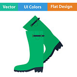 Flat design icon of hunter's rubber boots