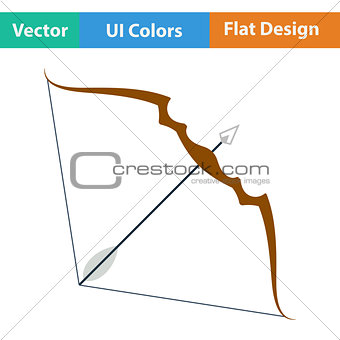 Flat design icon of bow and arrow