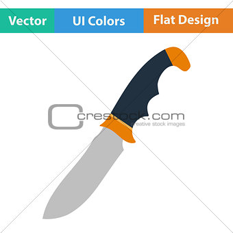 Flat design icon of hunting knife
