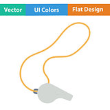 Flat design icon of whistle on lace