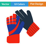 Flat design icon of football   goalkeeper gloves