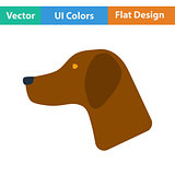 Flat design icon of hinting dog had 