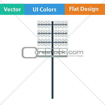 Flat design icon of football  light mast