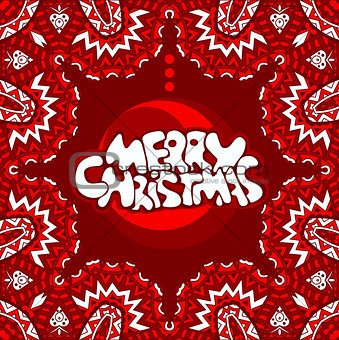 Merry Christmas lettering poster card