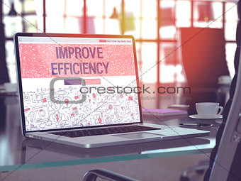 Improve Efficiency on Laptop in Modern Workplace Background.
