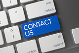 Blue Contact Us Button on Keyboard.