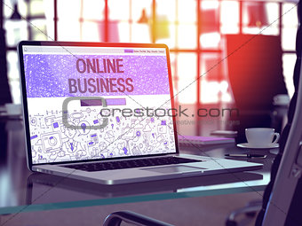 Laptop Screen with Online Business Concept.