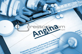 Angina Diagnosis. Medical Concept. 3D Render.