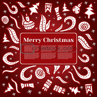 Merry Christmas card with Holiday elements.