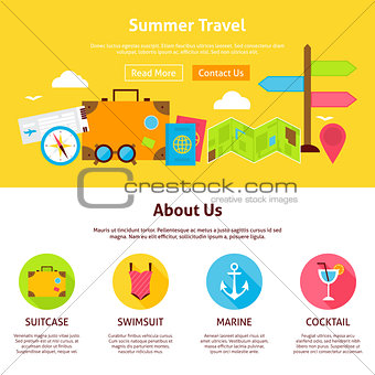 Summer Travel Flat Web Design Template