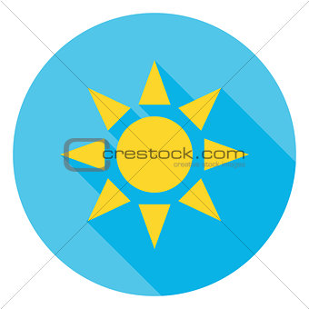 Sun over Blue Sky Circle Icon