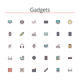 Gadgets Colored Line Icons