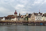 view of Lucerne with Kapellbrucke