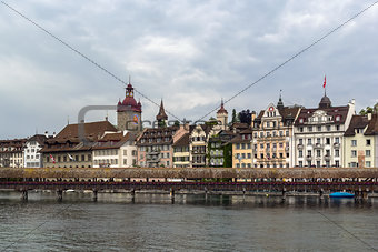 view of Lucerne with Kapellbrucke