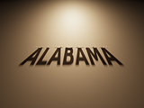 3D Rendering of a Shadow Text that reads Alabama