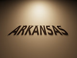 3D Rendering of a Shadow Text that reads Arkansas