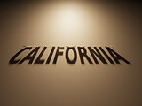 3D Rendering of a Shadow Text that reads California