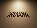 3D Rendering of a Shadow Text that reads Indiana