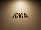 3D Rendering of a Shadow Text that reads Iowa