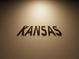 3D Rendering of a Shadow Text that reads Kansas