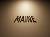 3D Rendering of a Shadow Text that reads Maine