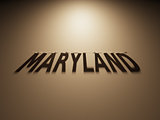 3D Rendering of a Shadow Text that reads Maryland