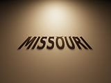 3D Rendering of a Shadow Text that reads Missouri