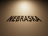 3D Rendering of a Shadow Text that reads Nebraska