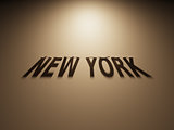 3D Rendering of a Shadow Text that reads New York