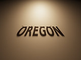 3D Rendering of a Shadow Text that reads Oregon