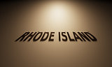 3D Rendering of a Shadow Text that reads Rhode Island