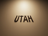 3D Rendering of a Shadow Text that reads Utah