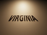 3D Rendering of a Shadow Text that reads Virginia