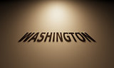 3D Rendering of a Shadow Text that reads Washington