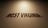 3D Rendering of a Shadow Text that reads West Virginia